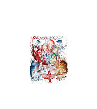 stranger things poster model negru pe tricou