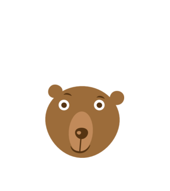 Bear Face model alb pe tricou