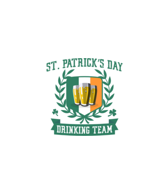 St Patrick Drinking team model alb pe tricou