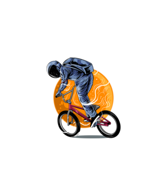 BMX space model negru pe tricou