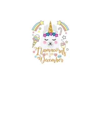 Llamacorns are born in December model alb pe tricou