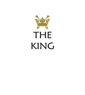 The King model alb pe tricou
