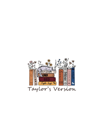 Eras tour books color cat model alb pe tricou