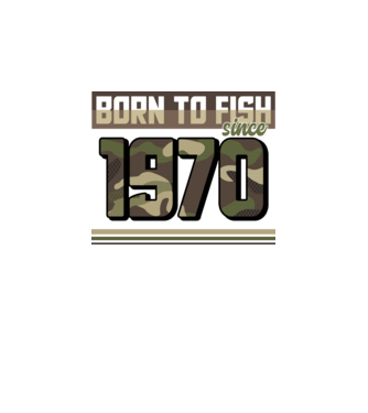 Born to fish since 1970 model negru pe tricou