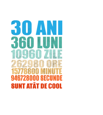 De 30 ani - luni - zile - ore - minute - secunde - sunt atât de cool model negru pe tricou