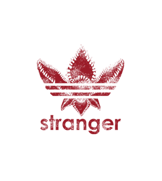 stranger things logo model alb pe tricou