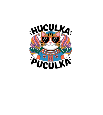 Huculka Puculka pisică 3 model alb pe tricou