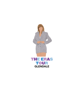 Taylor Swift The Eras Tour Glendale 2 model alb pe tricou
