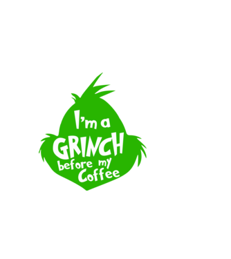 Grinch before coffee model negru pe tricou