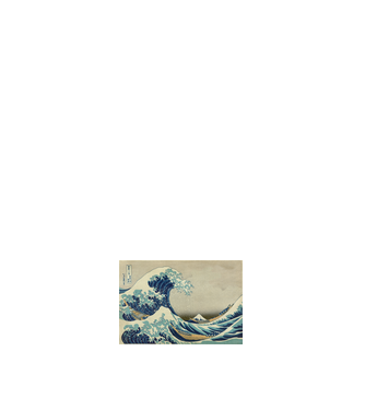 Great Wave of Kanagawa mască model alb pe tricou
