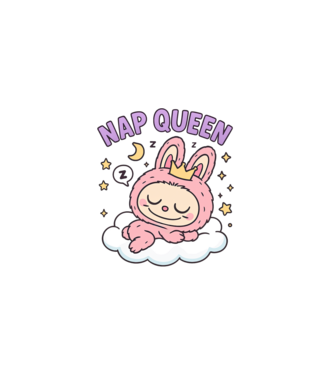 Nap Queen model alb pe tricou