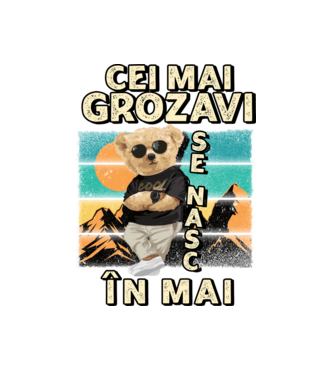 RETRO teddy MAI model alb pe tricou