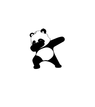 Panda DAB model alb pe tricou