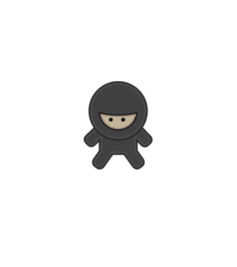 ninja model alb pe tricou