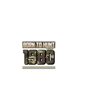 Born to hunt since 1980 model negru pe tricou