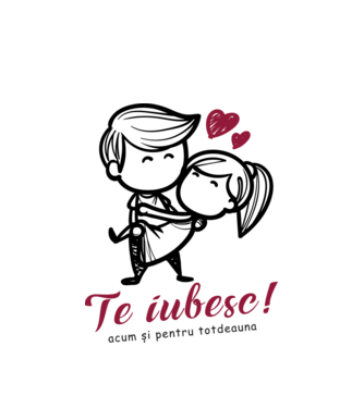 te iubesc! model alb pe tricou