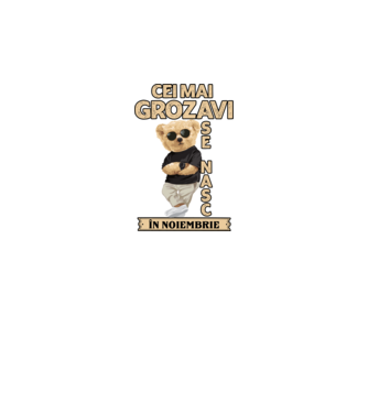 Teddy cel cool noiembrie model negru pe tricou
