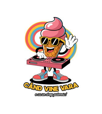 Când vine vara, e ca un drop puternic! model alb pe tricou