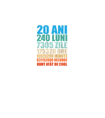 De 20 ani - luni - zile - ore - minute - secunde - sunt atât de cool model negru pe tricou