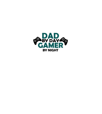 Dad by day gamer by night model alb pe tricou