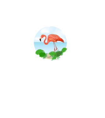 Flamingo model alb pe tricou