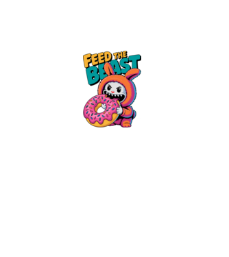 Feed the beast model alb pe tricou