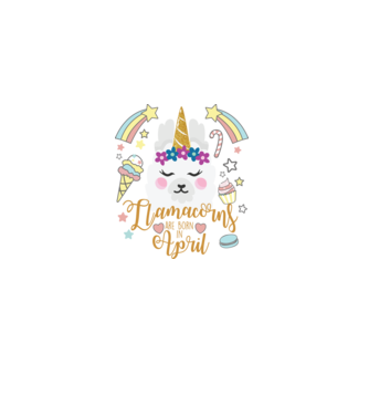 Llamacorns are born in April model alb pe tricou