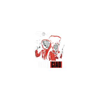 bella ciao money heist model negru pe tricou
