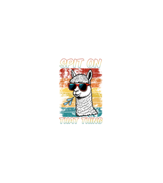 Spit on that thing llama rainbow Hawk Tuah model negru pe tricou