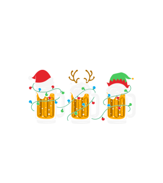 Christmas beer mugs model negru pe tricou