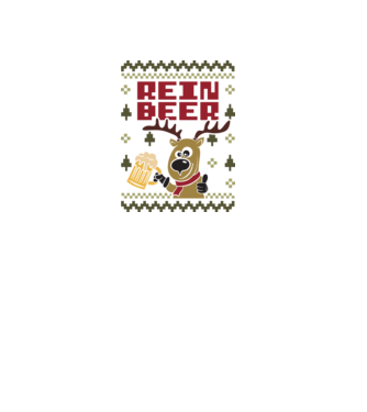 Reinbeer ugly sweater model alb pe tricou