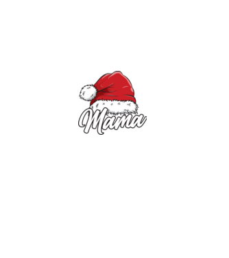 mama Santa Hat model negru pe tricou