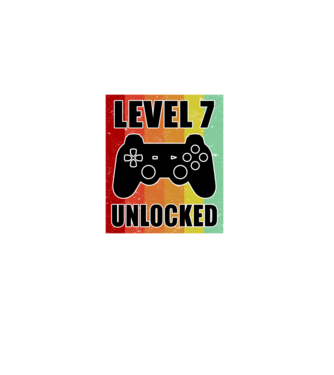 level 7 unlocked retro gamer model negru pe tricou
