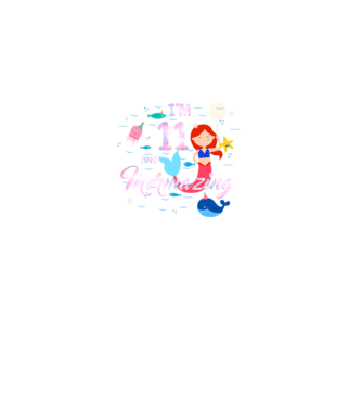 Mermazing Birthday 11 model negru pe tricou