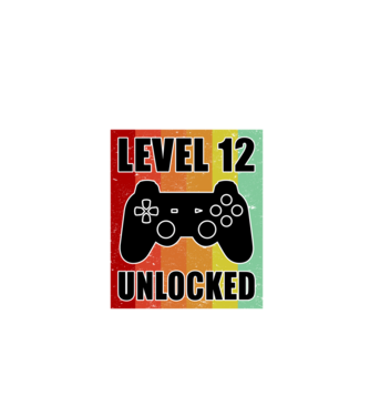 level 12 unlocked retro gamer model negru pe tricou