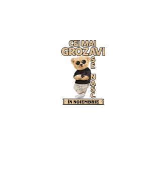 Teddy cel cool noiembrie model negru pe tricou