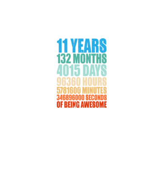 11 years of being awesome model negru pe tricou