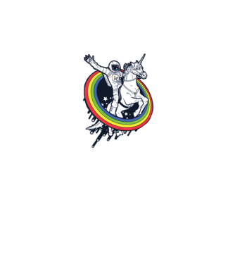 Unicorn Spaceman model albastru regal pe tricou