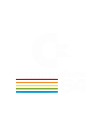 Commodore 64 logo on black model alb pe tricou