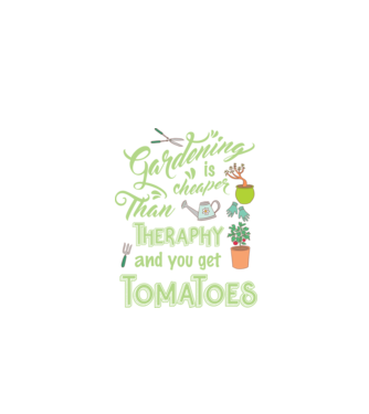 Gardening is cheaper than theraphy model negru pe tricou