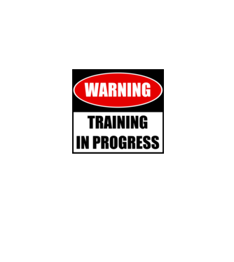 Warning Training In Progress model gri pe tricou