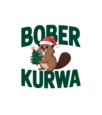 Bober kurwa xmas model alb pe tricou