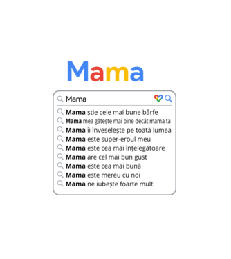 căutare Google Mama model alb pe tricou