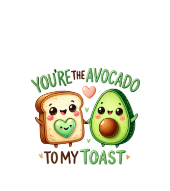 Avocado to my Toast model alb pe tricou