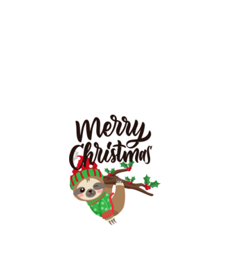 Merry christmas sloth model alb pe tricou
