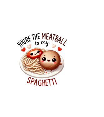 Meatball to my Spaghetti model alb pe tricou