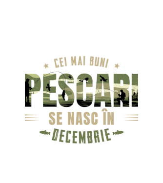 Cei mai buni pescari se nasc în decembrie model alb pe tricou