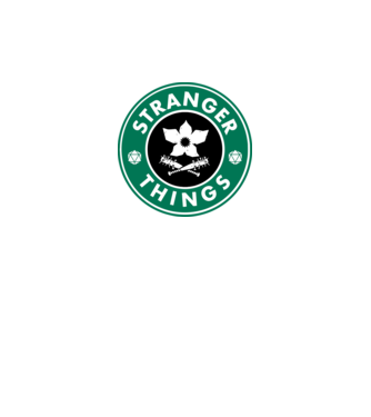 stranger things starbucks model gri pe tricou