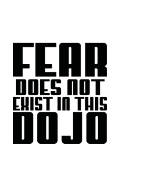 fear doesnt exist in this dojo model albastru deschis pe tricou
