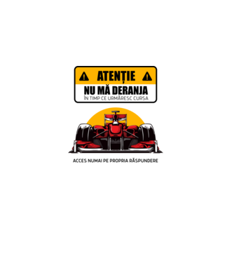 Atenție model alb pe tricou
